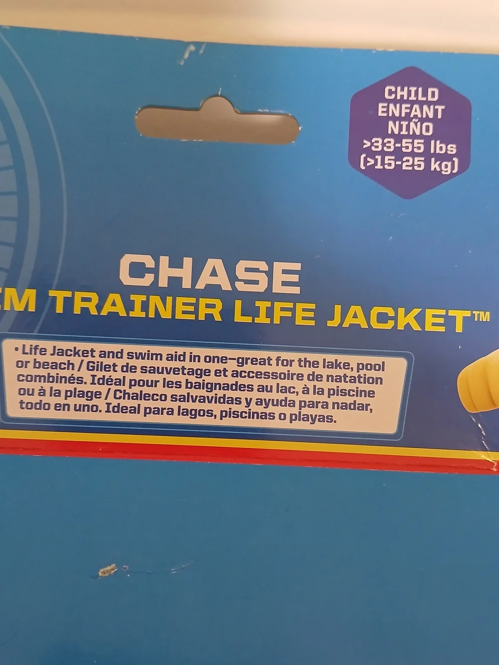Chaser PAW Patrol Chase Kids Bib-Style Swim Trainer - Blue & Yellow